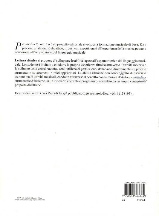 Lettura Ritmica - Ed. G. Andreani, D. D'Urso, G. Guglielminotti Valetta, A. Odone - opera